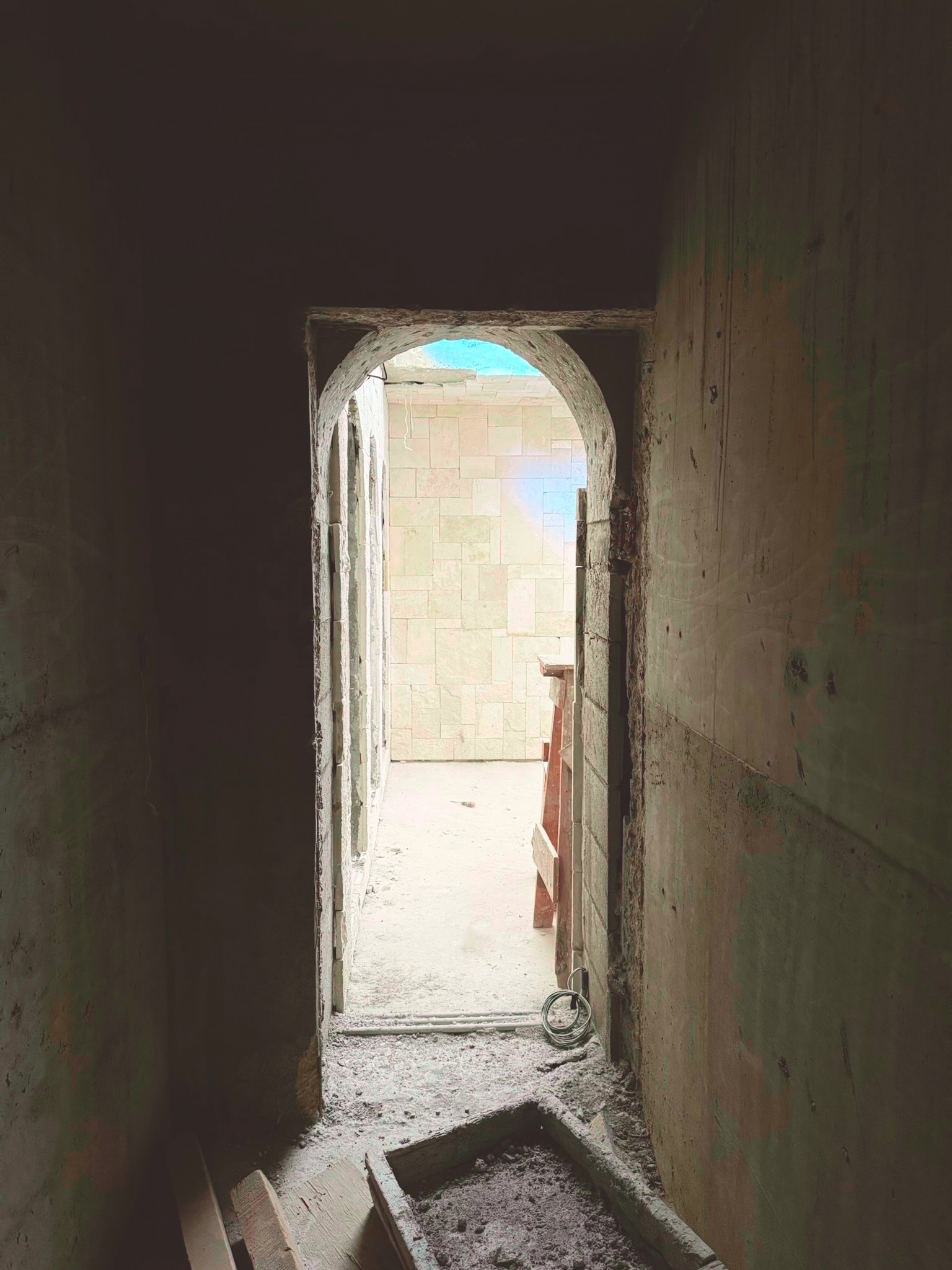 Interior passage under construction
